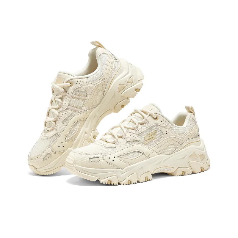 Skechers OUTDOOR Cushioning Wear Resistant Low Top Chunky Sneakers Women's Ecru-3