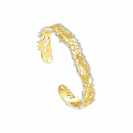 OOAK 925 Sterling Silver, 18K Gold Plated Bangle Box Women's-3