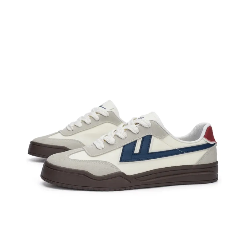 Warrior Abrasion Resistant Slip Resistant Low Top Canvas Shoes Women's Beige Gray Dark Blue-1