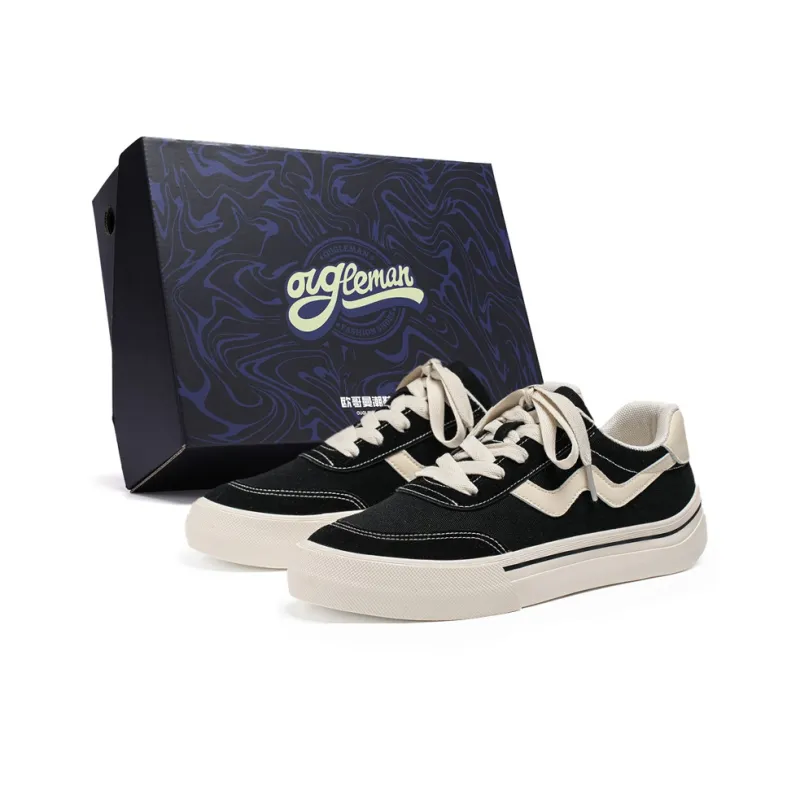 OUGLEMEN Coverage Slip Resistant And Abrasion Resistant Low Top Skateboard Shoes Men's Box-1