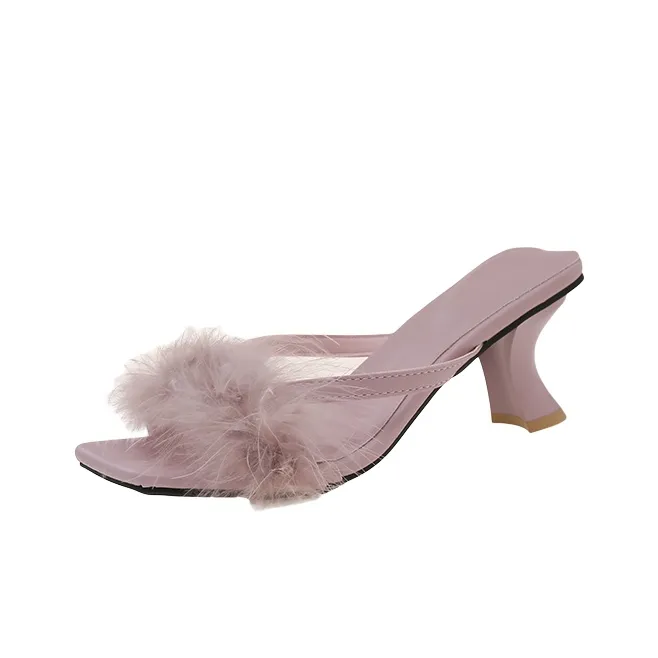 WUJI Chunky Heel High Heels 7.5cm Women's-10