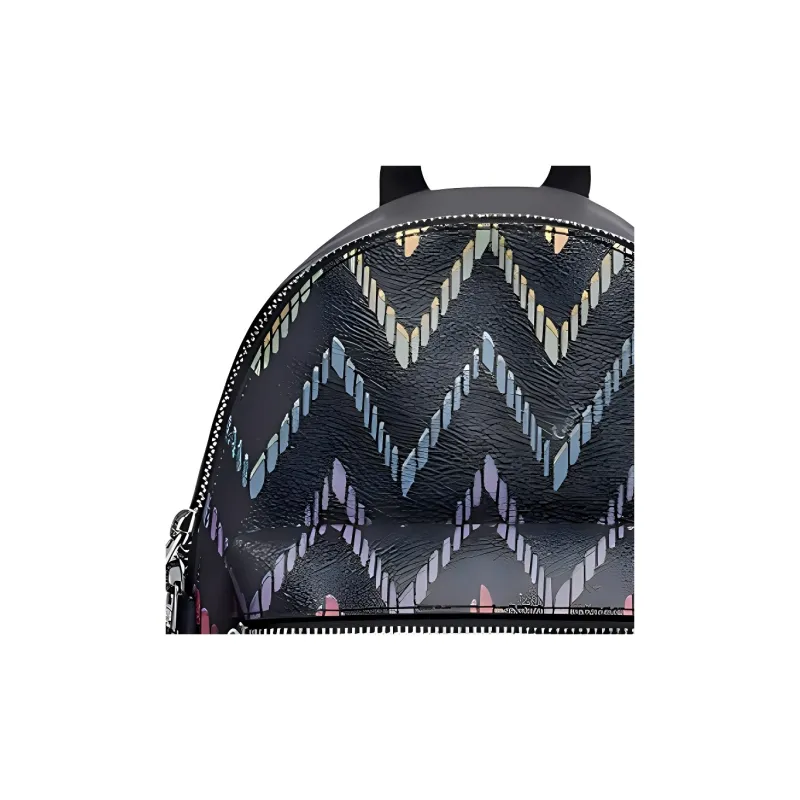 COACH Charlie Coated Canvas With Smooth Leather Backpack Mini Unisex Black-2