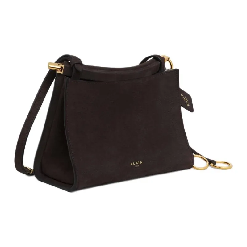 Alaia Calfskin Small Square Bag Shoulder Bag Trumpets Women's Dark Brown-1