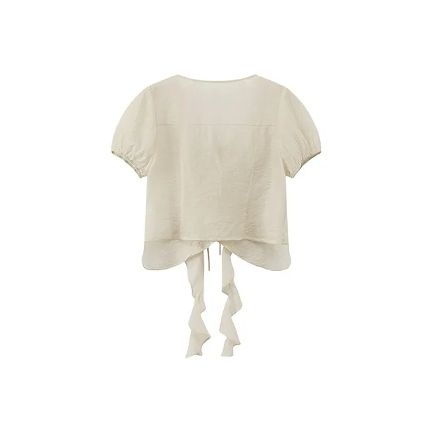 CHUU Chiffon Shirts Women's Light Yellow-1