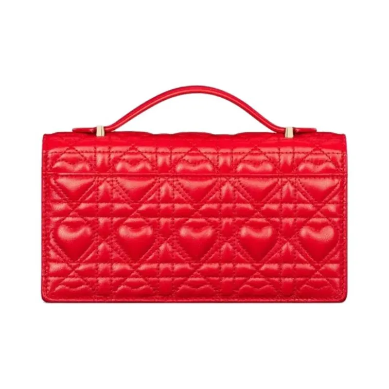 DIOR My Dior Leather Handbag Mini Women's Red-3