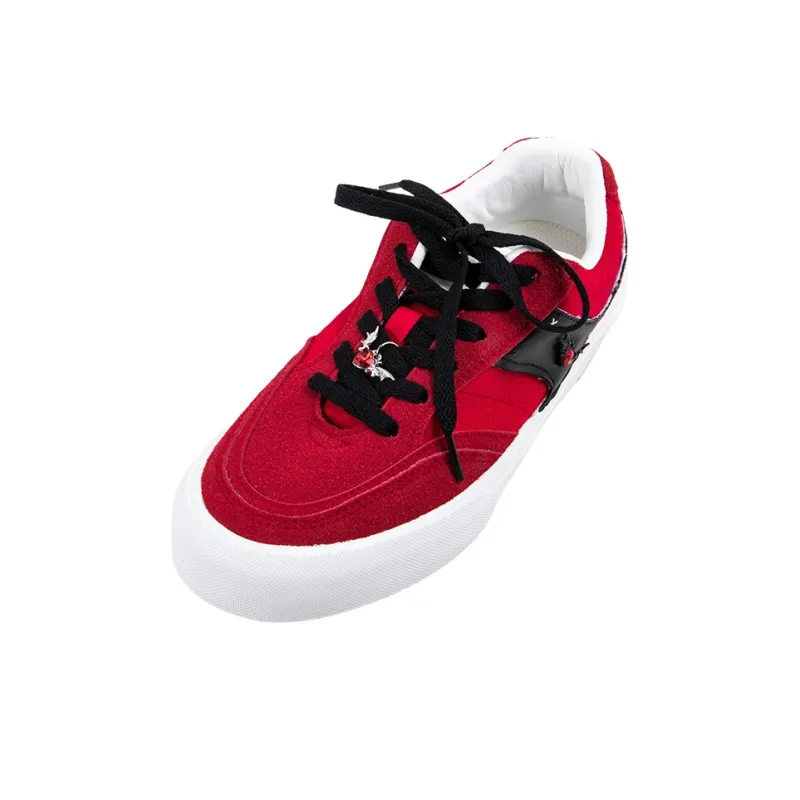 BOOM GUY POW Explosion Energy 100% Slip Resistant, Abrasion Resistant, Lightweight Low Top Skateboard Shoes Women's Red-3