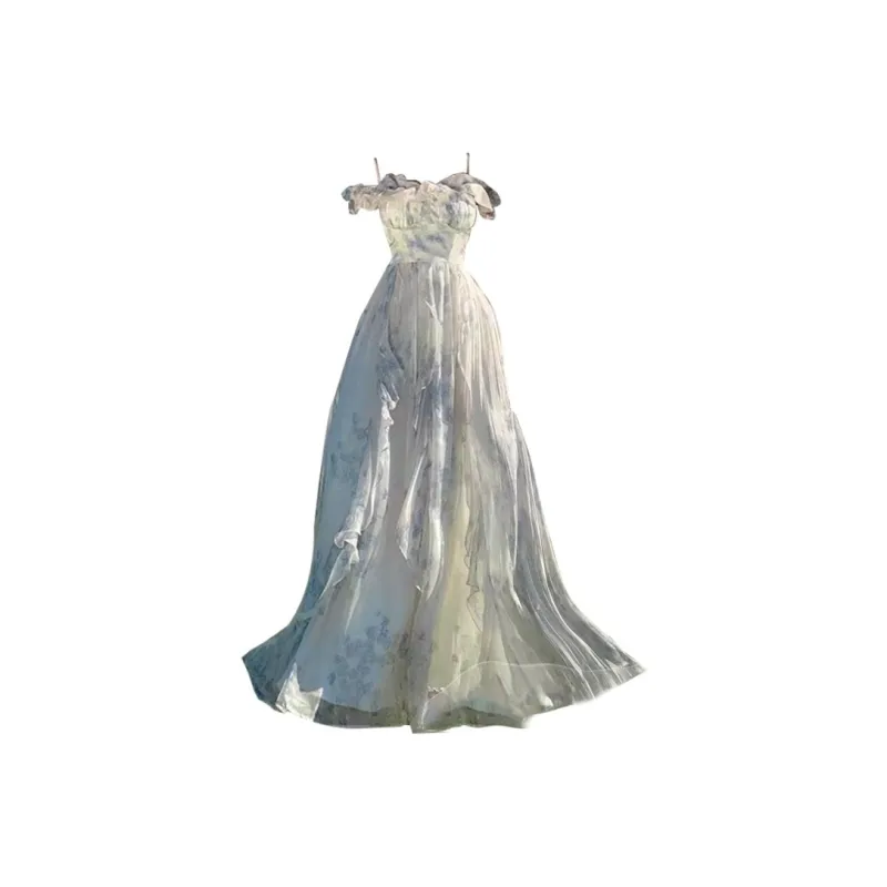 Mu Xiao Xin Slip Dresses Women's White-0