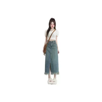 YINLEI Denim Long Skirt Women's