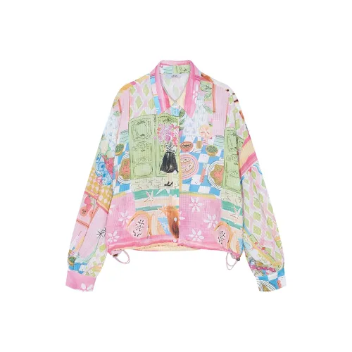 ELF SACK Shirts Women's Cute Pink Multicolor