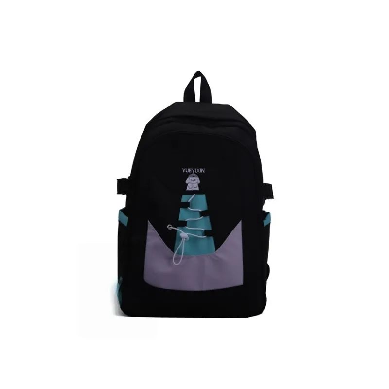 Vack Nylon Backpack Regular Unisex Black/Purple/Yellow-0