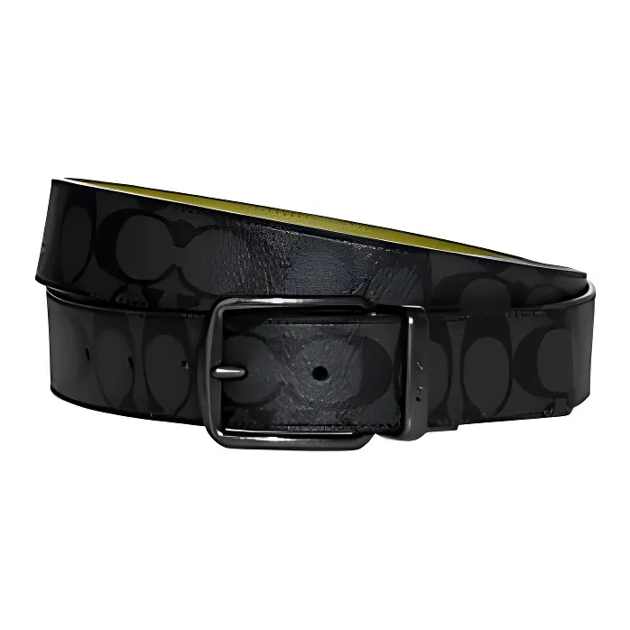 COACH Coated Canvas With Exquisite Calfskin Gift Box Set Card Holder Men's Bronze/Charcoal/Lime Green-1