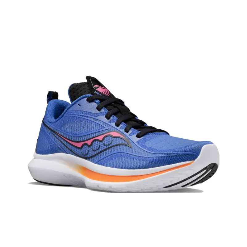 Saucony Kinvara 13 Cushioned Anti-Slip Wear-Resistant Breathable Lightweight Low-Top Running Shoes Women's Blue Yellow-2