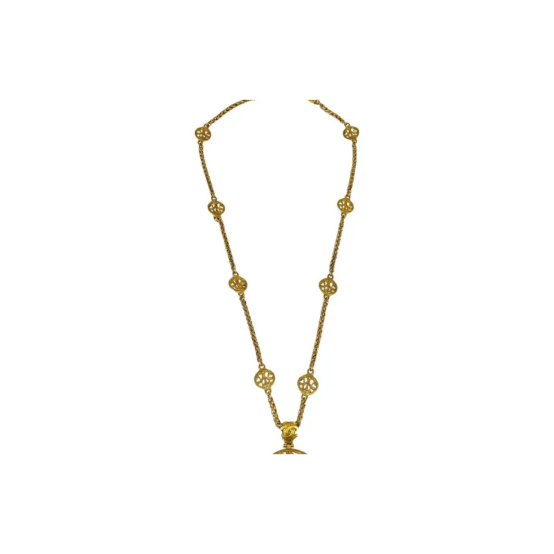 CHANEL 1995 Loupe pendant Necklace-2