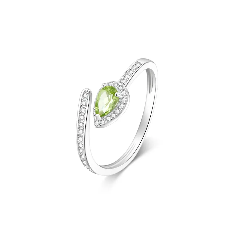Lao Feng Xiang Natural Peridots Rings Women's-0
