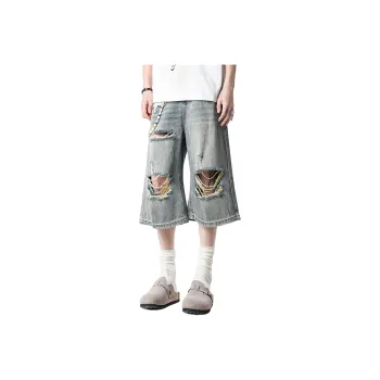 SOIE Denim Shorts Unisex Washed Blue
