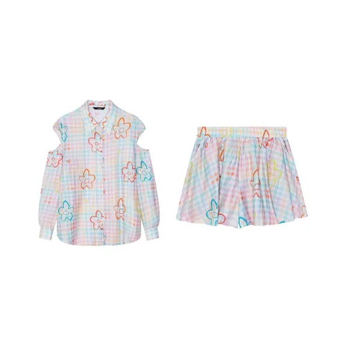 ELF SACK Casual Suits Women's Floral Multicolor Plaid