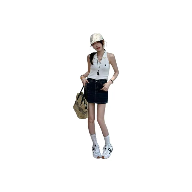 YINLEI Denim Short Skirts Women's-0