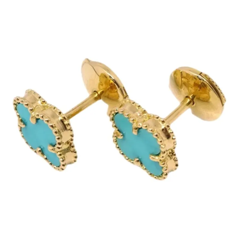 Van Cleef & Arpels 1990 2000's 18kt Yellow Gold Sweet Alhambra Earrings-1