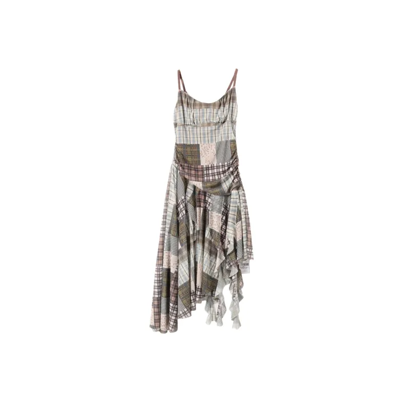 SETIROM Slip Dresses Women's Plaid-0