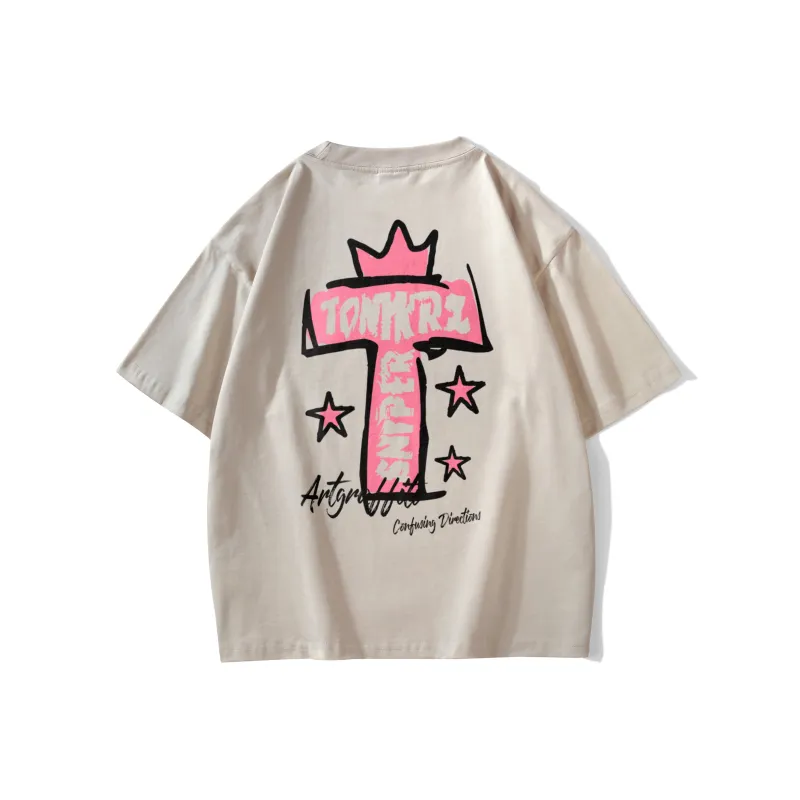 TONYKRZ T Shirt Unisex Light Beige Apricot-0