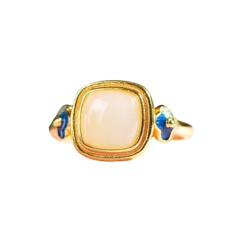 Jade Ink Love Hetian Jade Rings White Jade Unisex