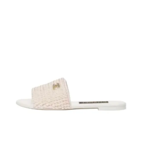 chanel Launch 25P Spring Summer Slide Slippers Women's Ivory White