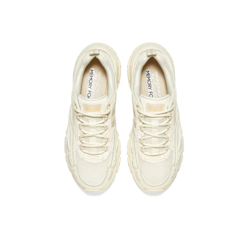 Skechers OUTDOOR Cushioning Wear Resistant Low Top Chunky Sneakers Women's Ecru-4