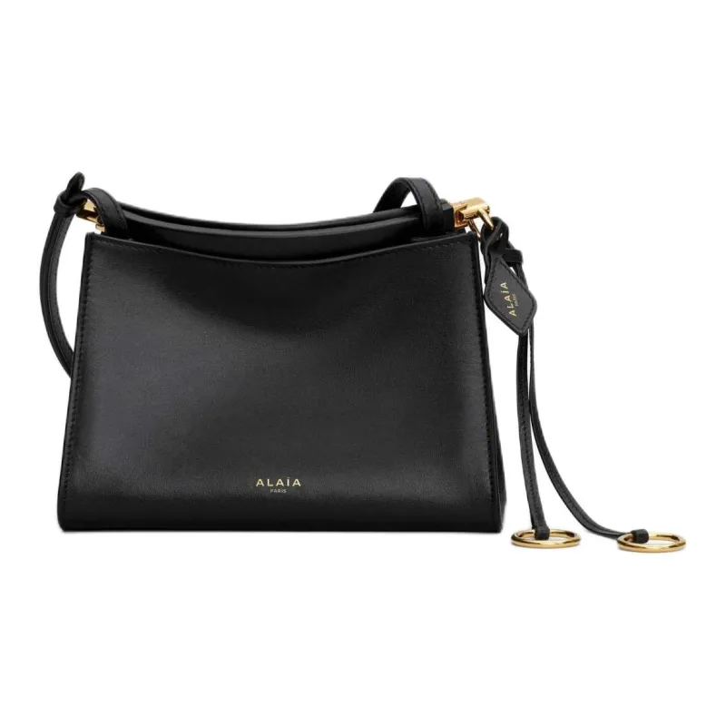Alaia Calfskin Small Square Bag Shoulder Bag Trumpets Women's Black-0