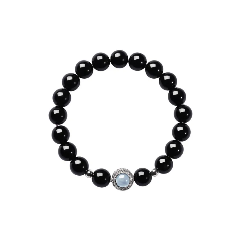 ZUIWENGLANGYASHANWENCHUANG Obsidian Bracelets Unisex-0