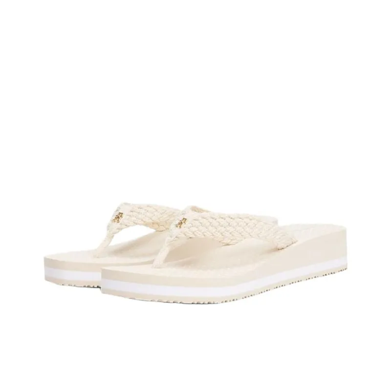 Tommy Hilfiger TH Monogram EVA Abrasion Resistant Flip Flops Women's Beige-2