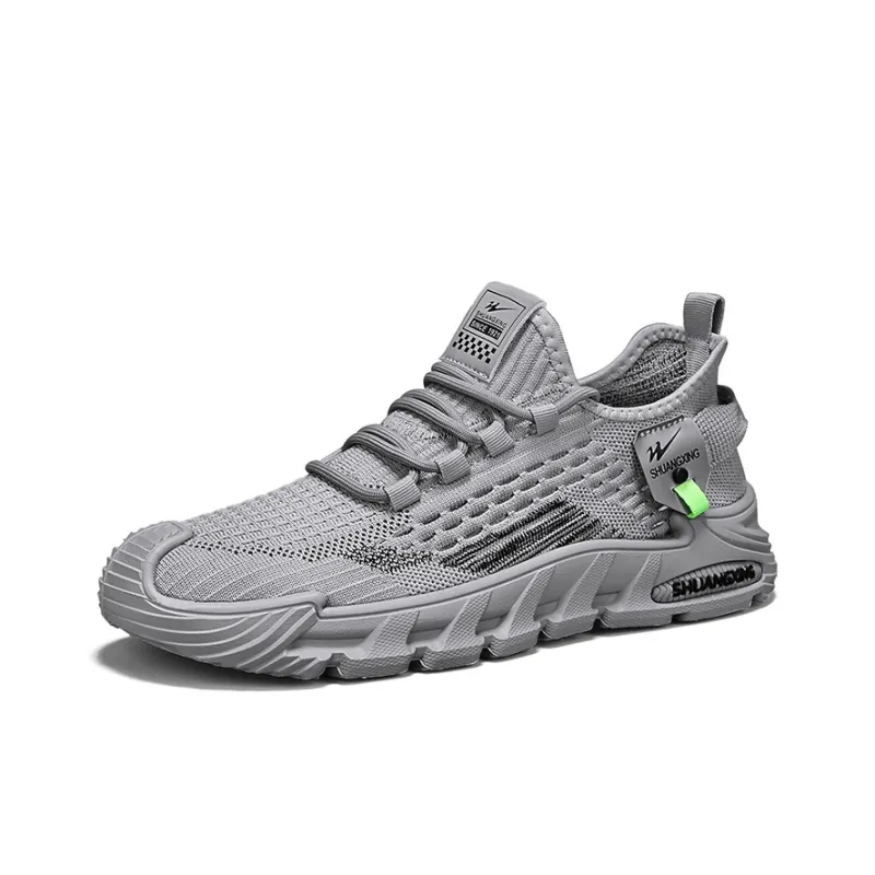 Binary Abrasion Resistant Breathable Low Top Casual Shoes Men's Gray-1