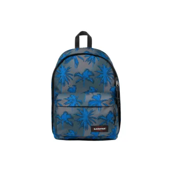 EASTPAK Leather Finish Backpack Unisex Blue Gray
