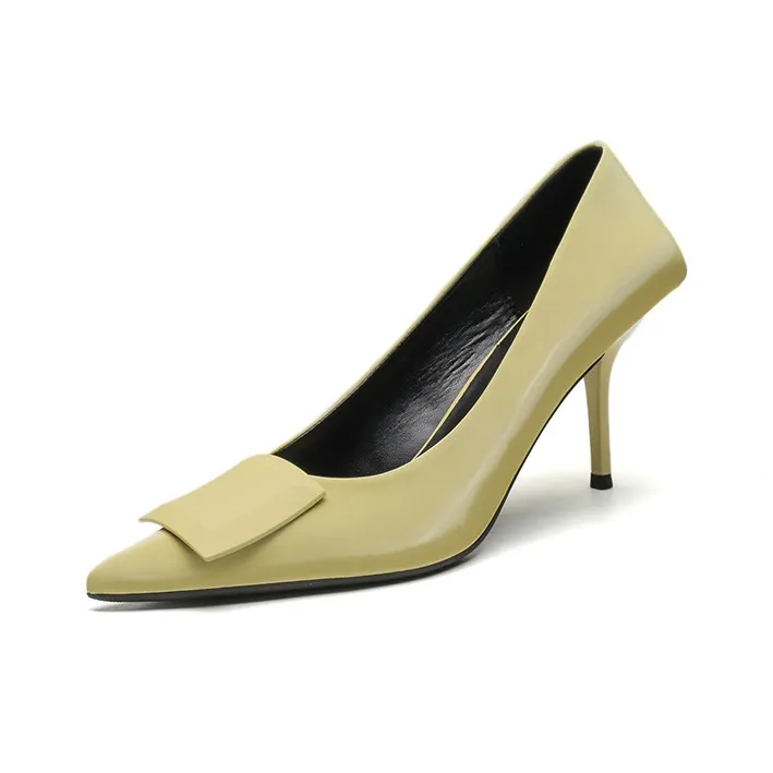 MCKP High Heels Women's Sapphire Green/Light Yellow/Cream White-4