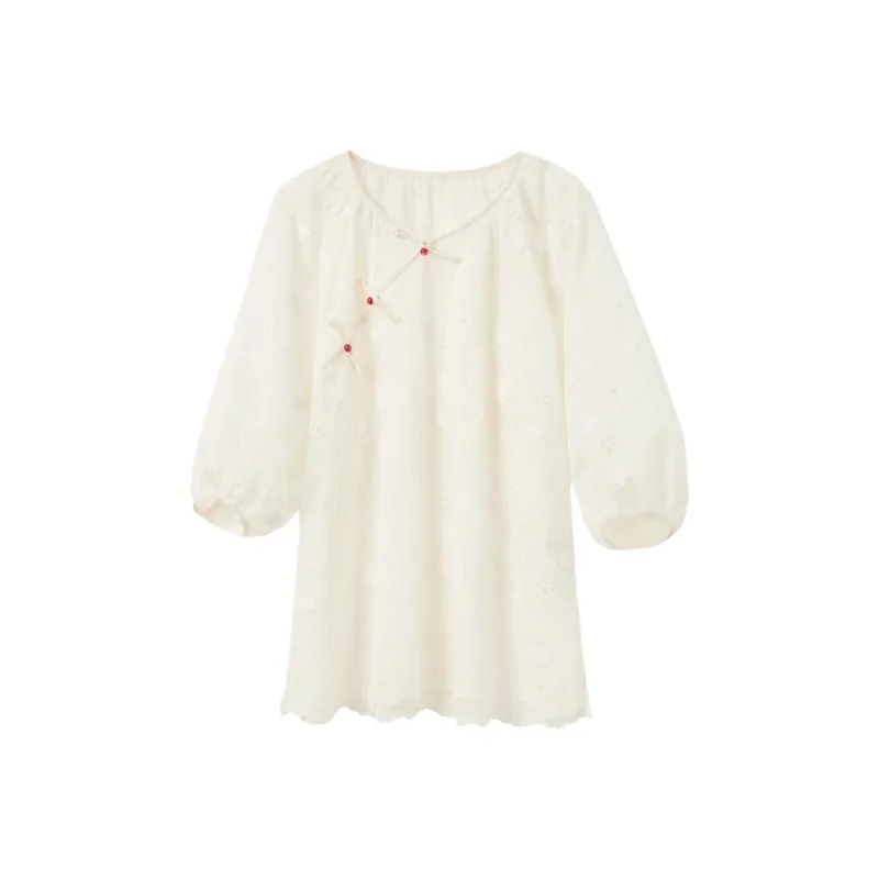 3COLOUR Chiffon Shirts Women's Ecru-0
