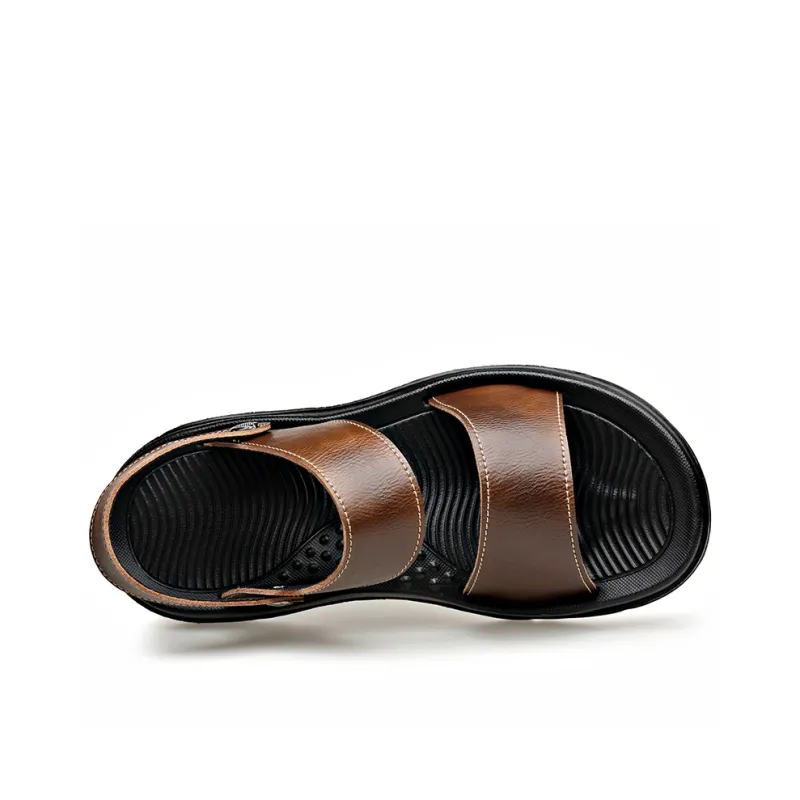 AMICNIEGD Beach Sandals Men Black/Brown-10