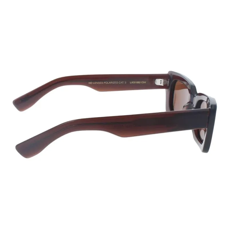 LOOK Acetate Rectangular Sunglasses Women's Brown-2