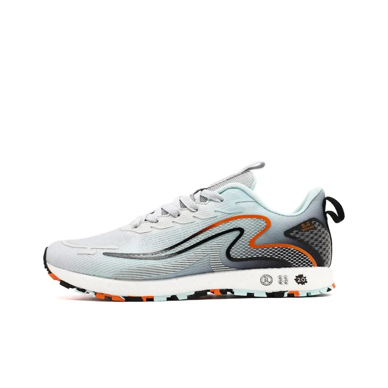 BIERLI Running Shoes Men Low Top Beige Yellow/Light Gray/Light Green-3