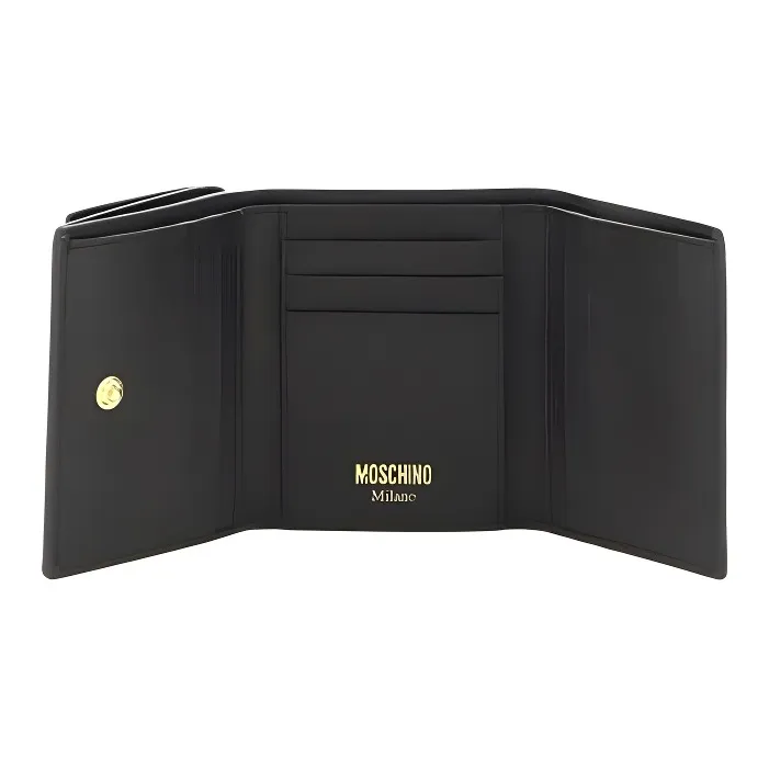 MOSCHINO Cow Leather Wallet Men's Black-3