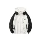 Black Coat+White Sweatshirt