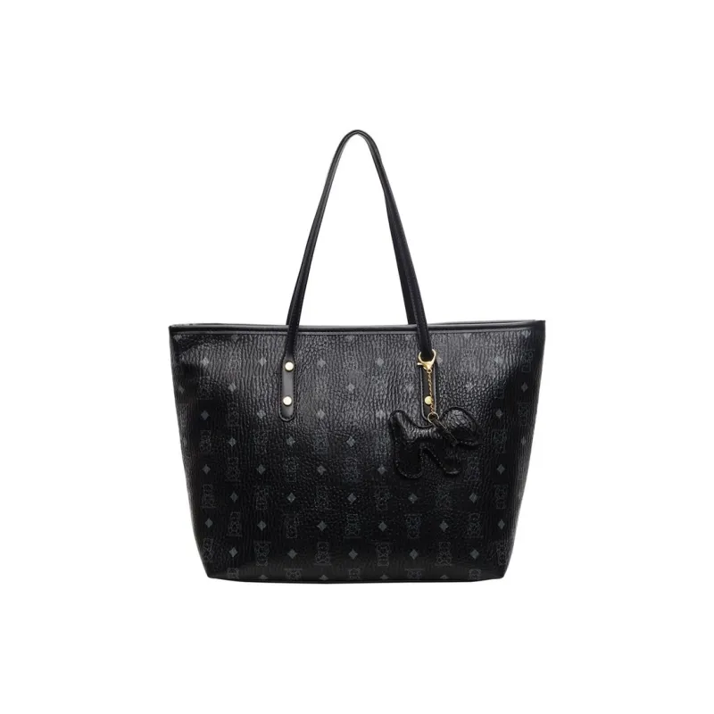 RIVMIND PU Tote Bag, Shopping Bag, Shoulder Bag Women's White/Black/Pink/Brown/Black & White-26