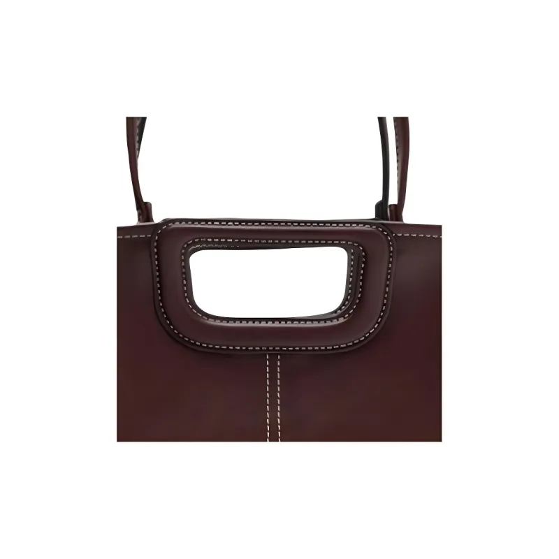 ZARA PU Tote Bag, Shopping Bag, Handbag Regular Women's Burgundy Red-4