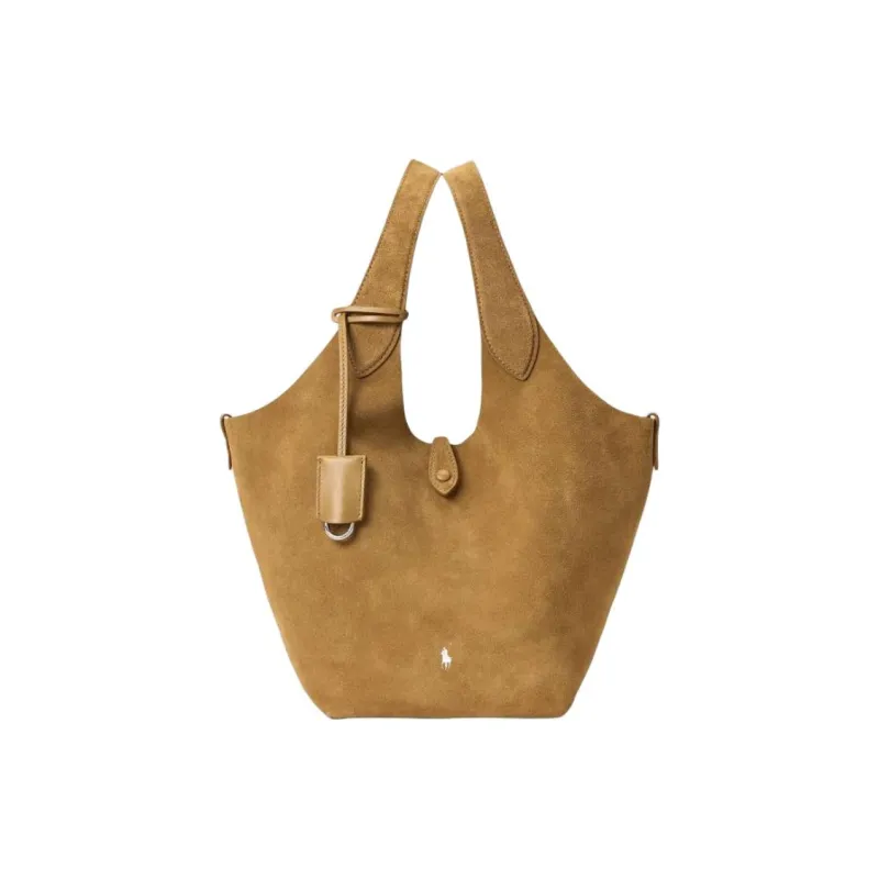 Polo Ralph Lauren Leather Handbag Medium Size Women's Caramel-0