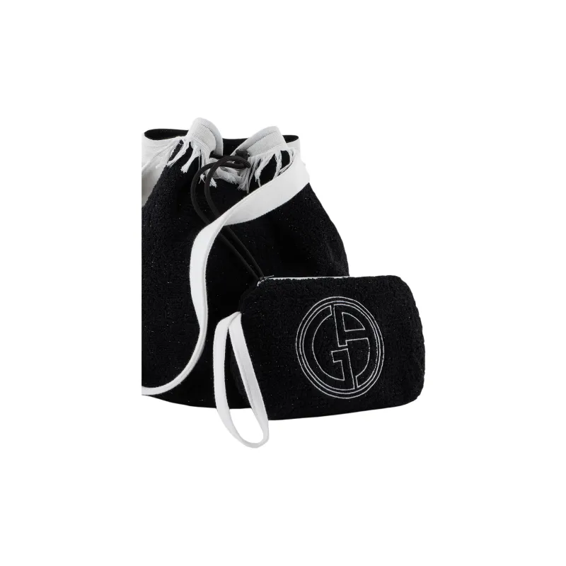 AMANI Cotton Beach Bag Handbag Women's Black-3