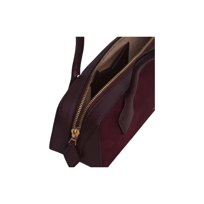 Alaia Sheepskin Shoulder Bag Trumpets Women's Dark Red-3
