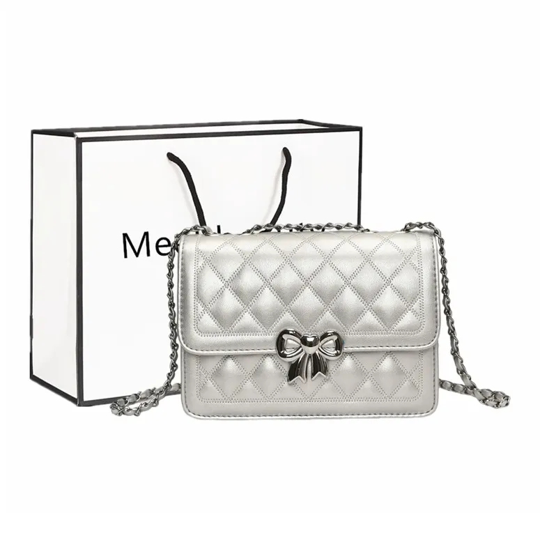 Fitchell PU Shoulder Bag, Crossbody Bag Women's Black/Silver/Pink/White-7