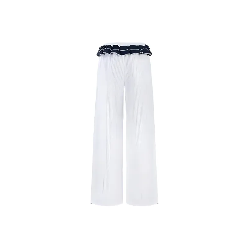 ABCMININ Casual Pants Women's Blue Stripes-1