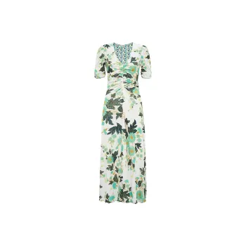 Diane Von Furstenberg SS25 Short Sleeved Dress Women's Green