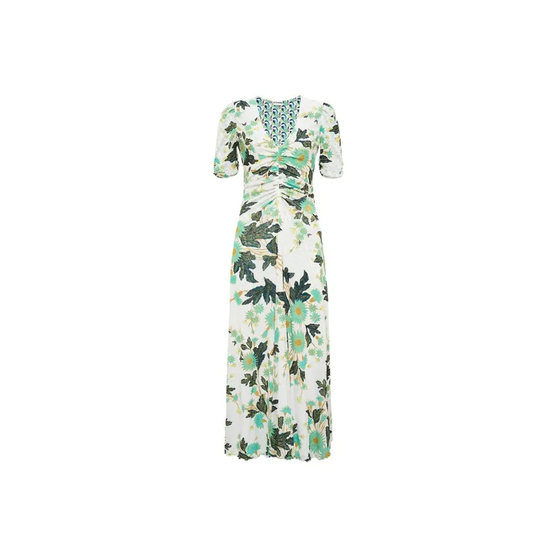 Diane Von Furstenberg SS25 Short Sleeved Dress Women's Green-0