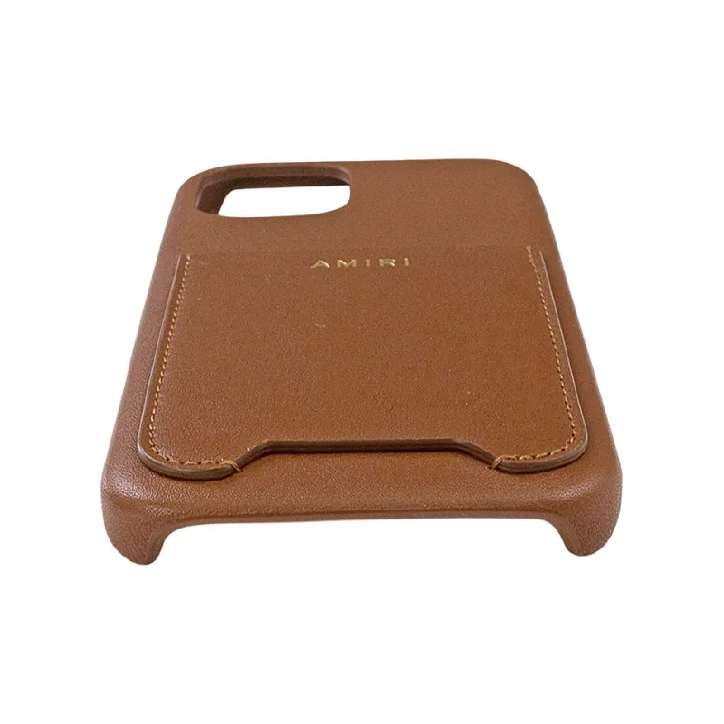 AMIRI Leather Material NAPPA Phone Cases Compatible With IPhone 12 Solid Color-0
