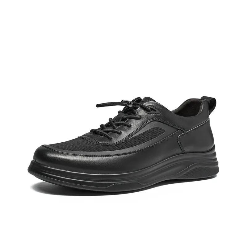 HARSON Breathable And Lightweight Low Top Casual Shoes Men's Black-1
